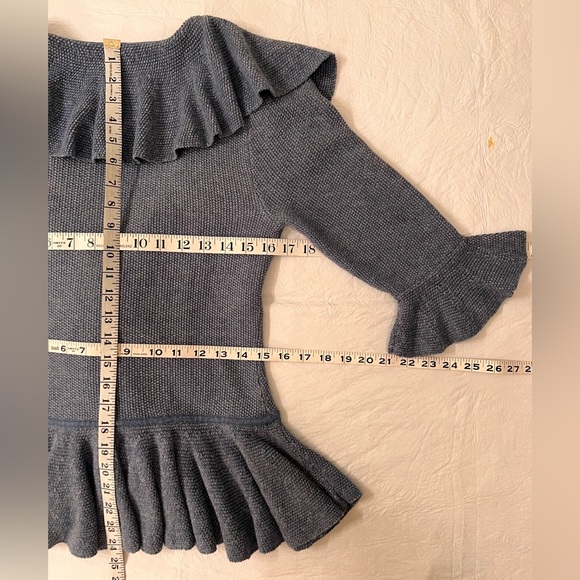 NWT Ralph Lauren Ruffle Cardigan S Ruffle Peplum Hem 3/4 Ruffle Bell Sleeve NWT - Picture 6 of 13